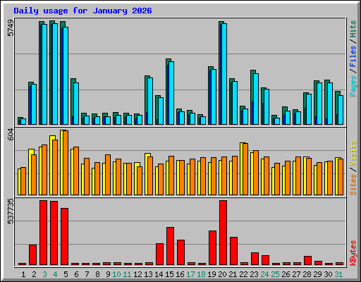 Daily usage for January 2026
