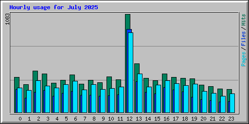 Hourly usage for July 2025